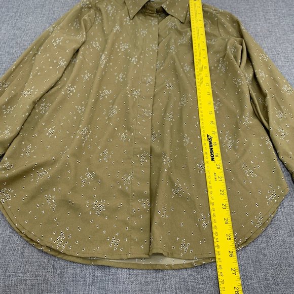 PROLOGUE Long‎ Sleeve Blouse Small Green Collared Polyester - Picture 6 of 11